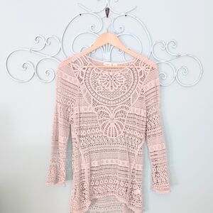Elegant Lace Crochet Top/ Coverup